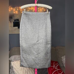 Poleci Gray Textured Midi Pencil Skirt Size 6